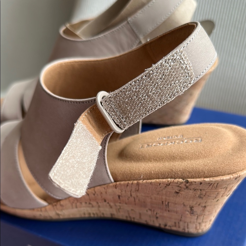 Rockport Briah Sling Women's Tan Wedge Sandals Simply Taupe Nubuck, Size: 8, 9.5 - Picture 5 of 8